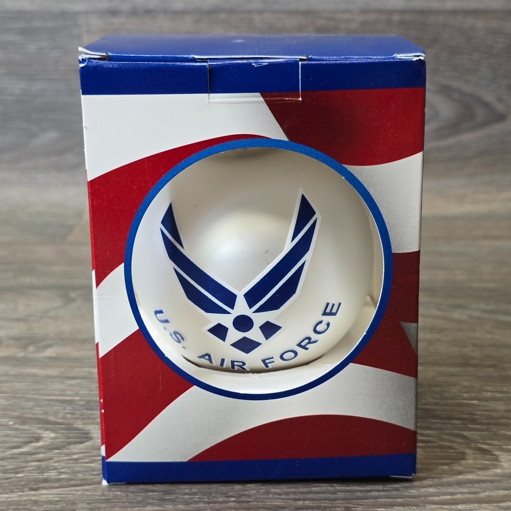 US Air Force Military Glass Christmas Ornament Krebs Glas Aim High Fly Fight Win